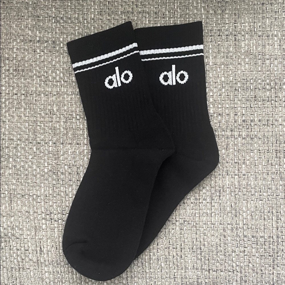 ALO Yoga Black Unisex Throwback Socks